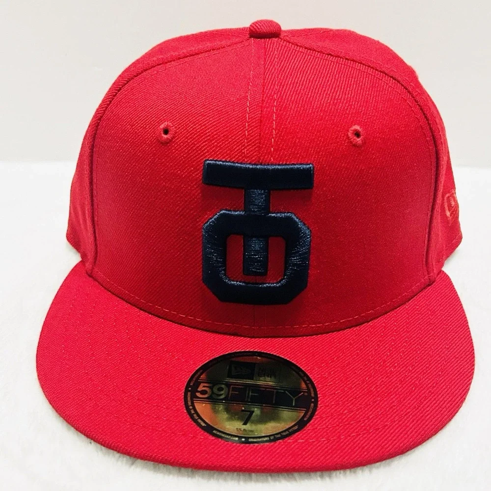 New Era Tulsa Oilers Team Logo MiLB 59FIFTY Fitted Hat Sz 7 Red Scarlet Baseball